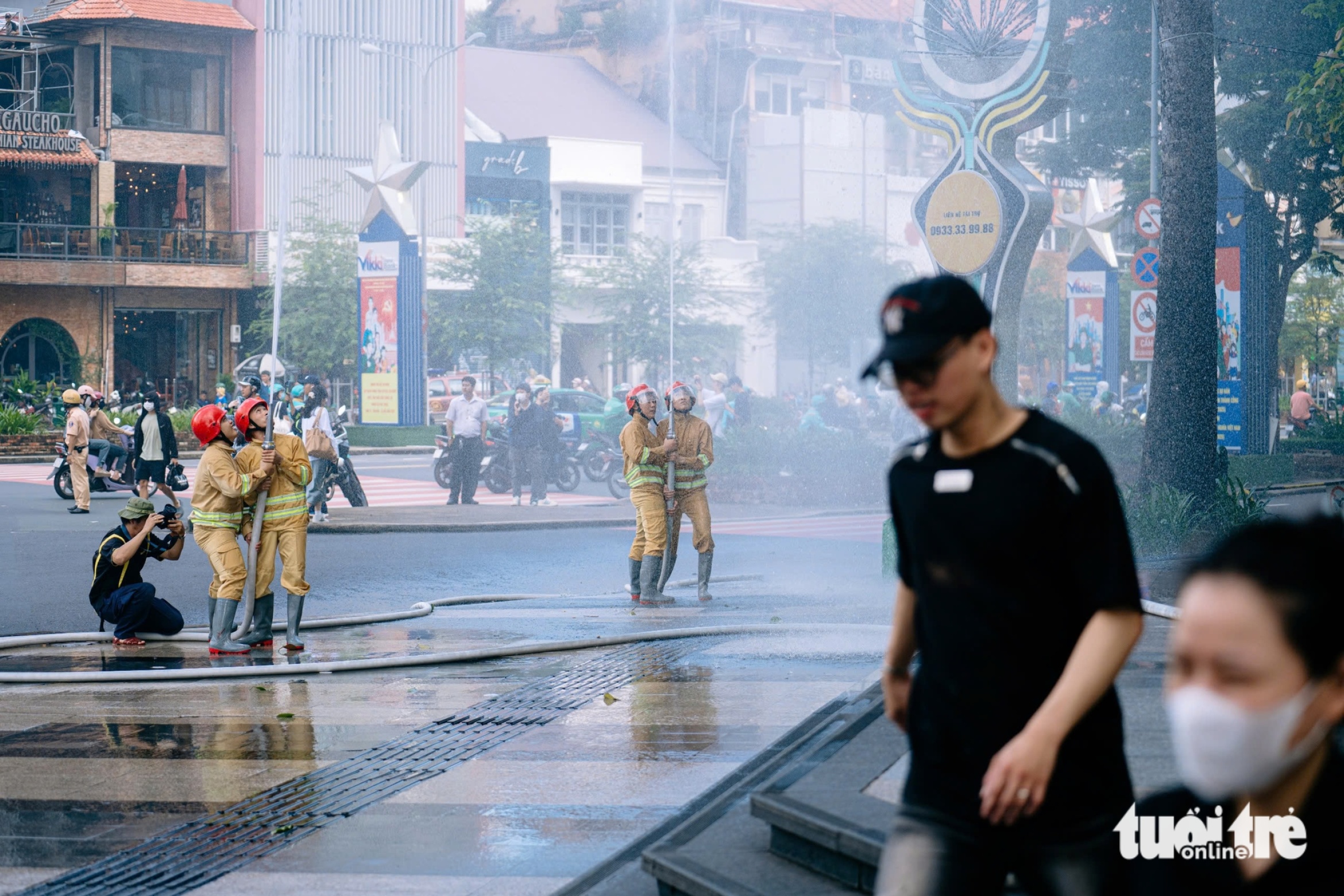 西贡中心大楼的消防和救援演练